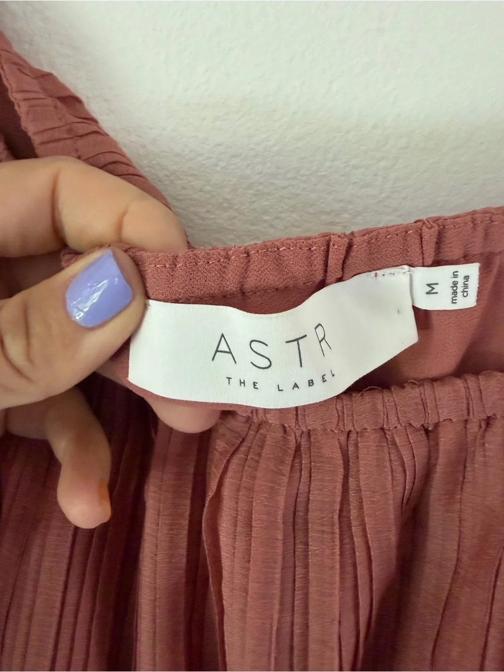 ASTR The Label Pink Pleated Smocked Balloon Sleeve Crop Peasant Top Size Medium
